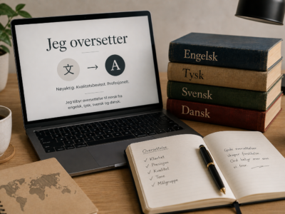 Oversetting til norsk fra tysk, engelsk, dansk og svensk + fra norsk til engelsk